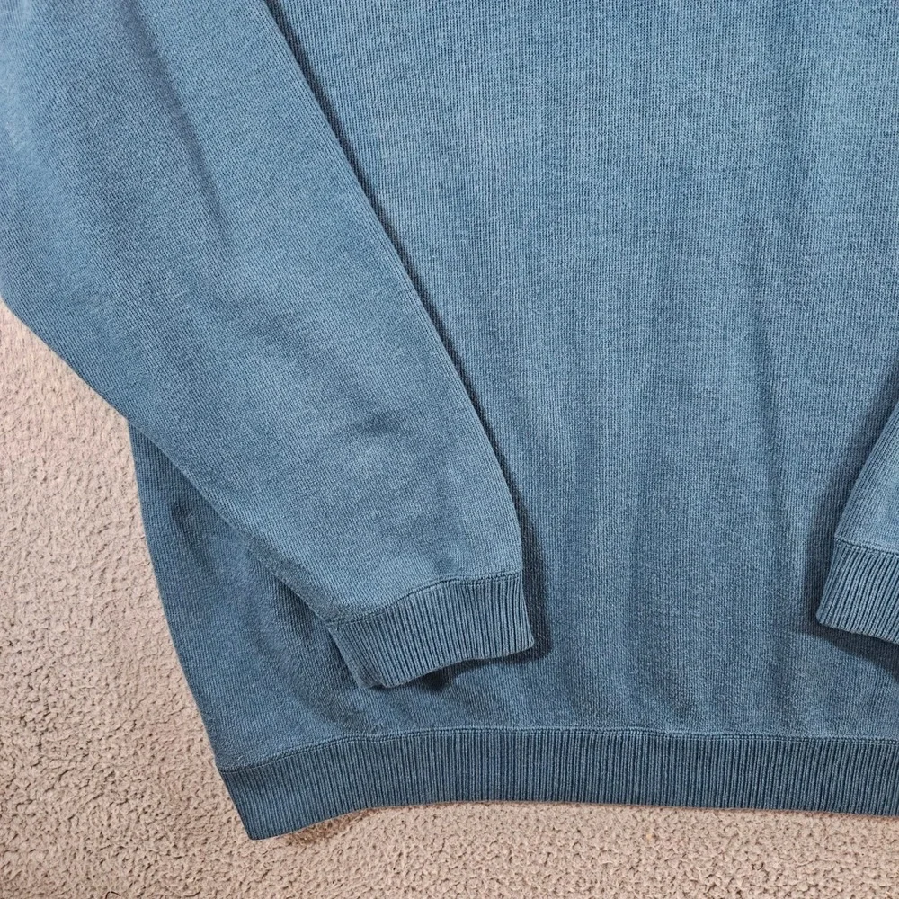Pendleton Mens XXL Blue 100% Cotton Quarter Zip Mock‎ Neck Pullover Sweater